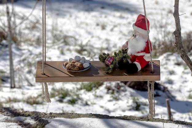 Neujahrs- und Weihnachtszusammensetzung Nationale weihnachtliche griechische Kekse Melomacarona und Kourabies