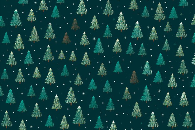 Neujahrs-Weihnachtsmuster Weihnachtsbaum Hintergrundbild AI generiert