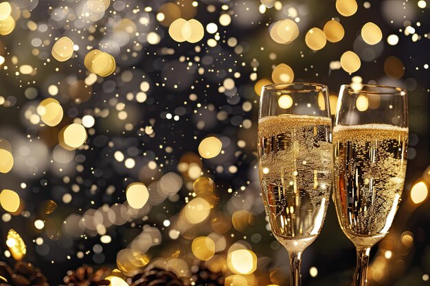 Neujahrsfeier Hintergrund mit Champagner