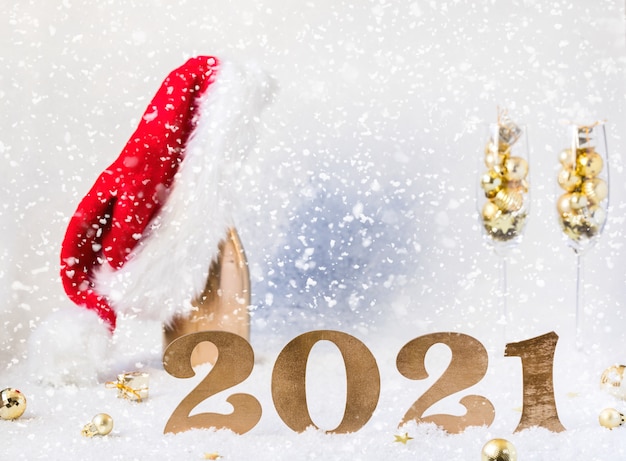 Neujahrsfestkarte mit den Nummern 2021.