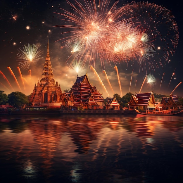 Neujahrsfeuerwerk in Thailand