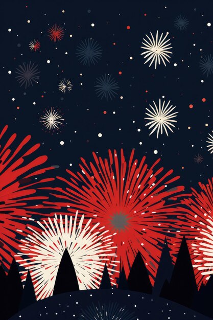 Foto neujahrsillustration mit feuerwerk generative ai