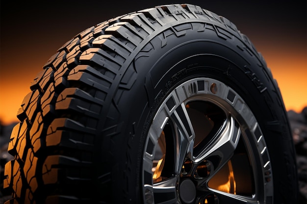 Neumático todoterreno duradero combinado con una rueda de aleación resistente y resistente