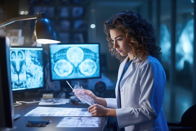 Neuróloga femenina dedicada