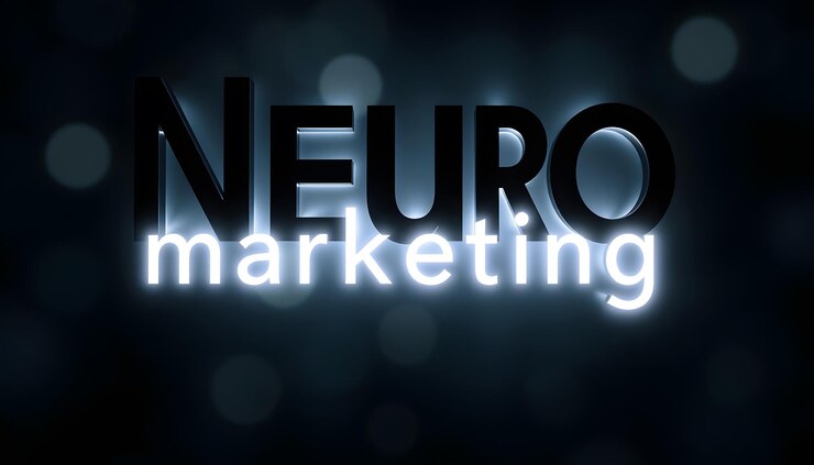 Foto el neuromarketing se muestra utilizando el texto aislado con resaltos blancos