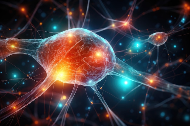 Neuronal Link futuristische Technologie Netzwerk Web elektronische Innovation Hintergrund Generative KI