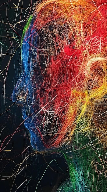 Neuronale Gedanken, farbenfrohe Konzeptkunst