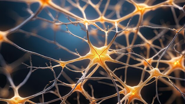 Foto neuronas cerebrales en trabajo extremo