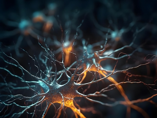 neuronas dentro del cerebro humano cerebro sistema nervioso en el trabajo biología papel pintado