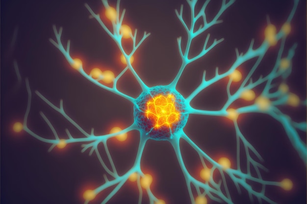 Neuronenzellzweige, die die elektrische und biologische Verbindung der generativen ai enthüllen