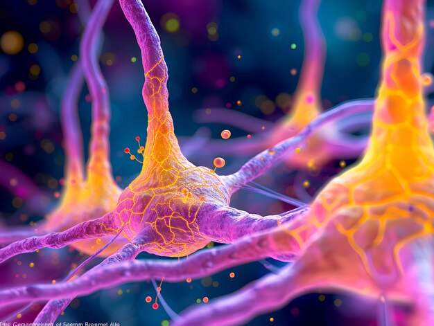 Foto neurônios que comunicam conexões sinápticas
