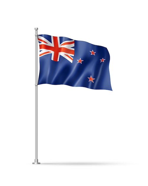 Neuseeland-Flagge lokalisiert auf Weiß