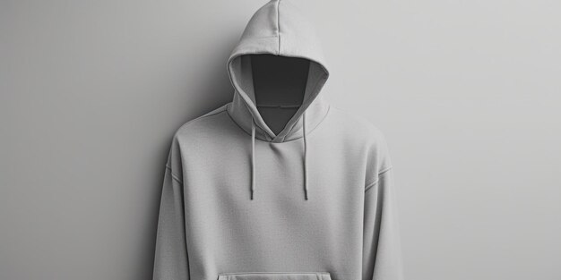 Neutral grau Hoodie mit langen Ärmeln geeignet für Design-Mockups Isolierter Hintergrund