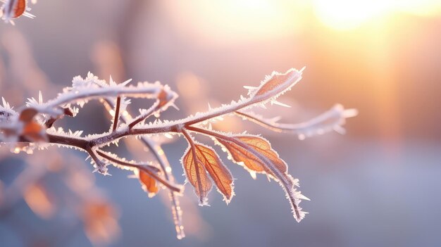 Neve decoração fria nascer do sol gelado