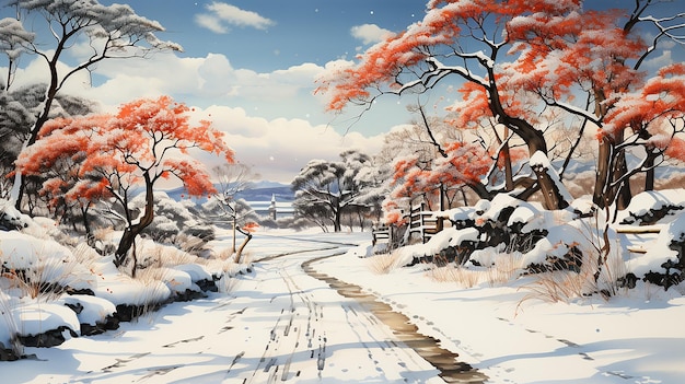 Foto neve em shiba daimon por hasui kawase