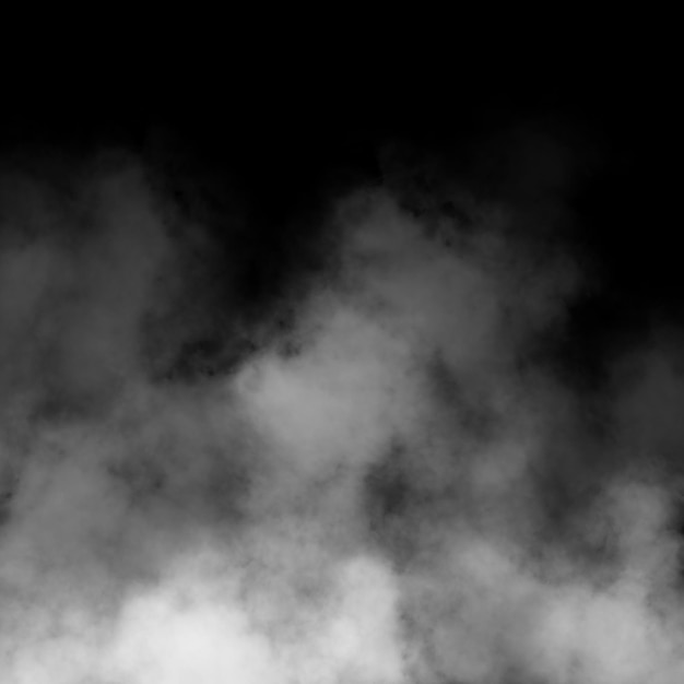 Foto névoa branca e efeito de névoa no fundo da sala de vitrine do estúdio de palco preto