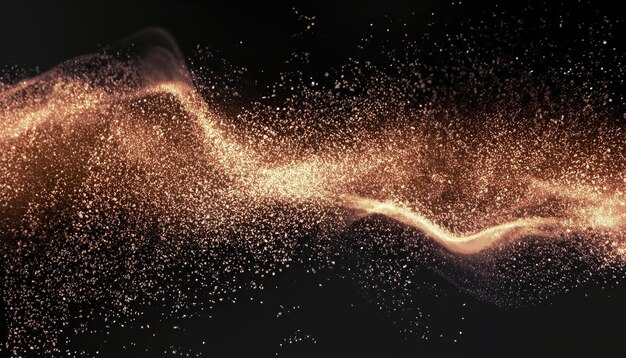 Foto névoa de partículas de brilho ou onda de chamas em fundo preto