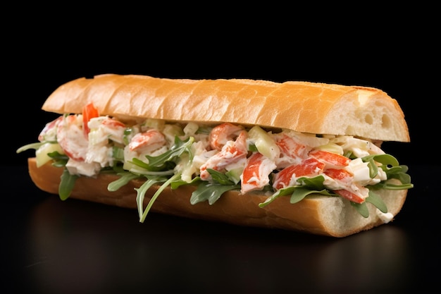 New England Lobster Roll schwarzer Hintergrund