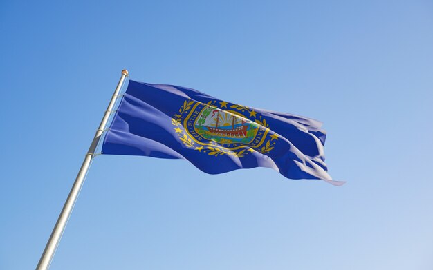 New hampshire us state flag baixo ângulo