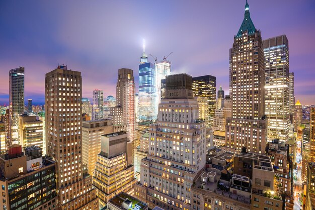 New york new york eua lower manhattan financial district cityscape de cima