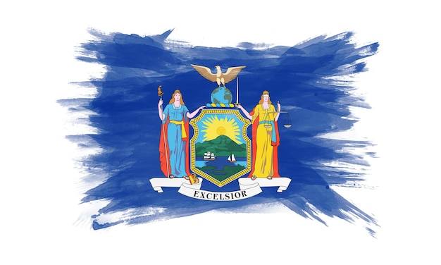 New York State Flag Pinselstrich, New York Flag Hintergrund