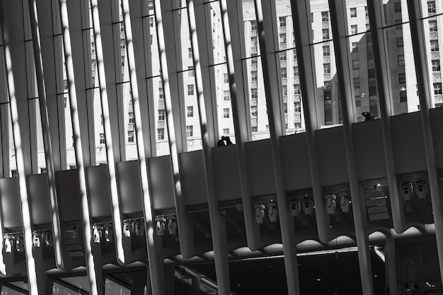 NEW YORK, USA - 22.September 2017: Windows von Oculus Terminal Station im World Trade Center Transportation Hub in Lower Manhattan