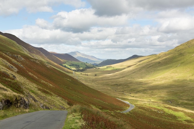 Newlands Pass en Lake District en Inglaterra