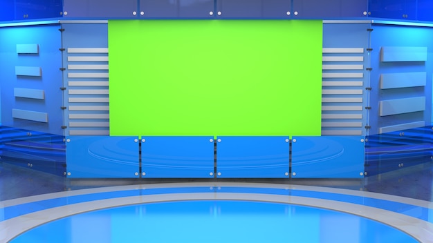 News Studio Hintergrund für TV-Sendungen TV auf Wall3D Virtual News Studio Hintergrund 3D-Illustration