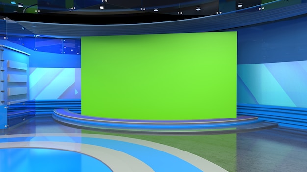 News Studio Hintergrund für TV-Sendungen TV auf Wall3D Virtual News Studio Hintergrund 3D-Illustration