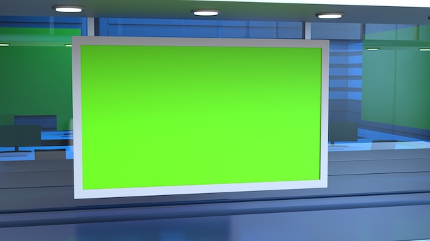 News Studio Hintergrund für TV-Sendungen TV auf Wall3D Virtual News Studio Hintergrund 3D-Illustration