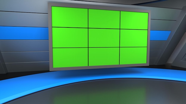 News Studio Hintergrund für TV-Sendungen TV auf Wall3D Virtual News Studio Hintergrund 3D-Illustration