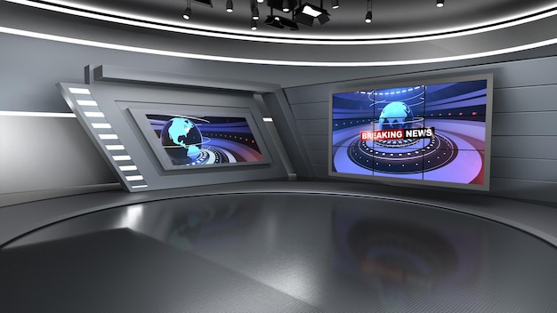 News Studio Hintergrund für TV-Sendungen TV auf Wall3D Virtual News Studio Hintergrund 3D-Illustration