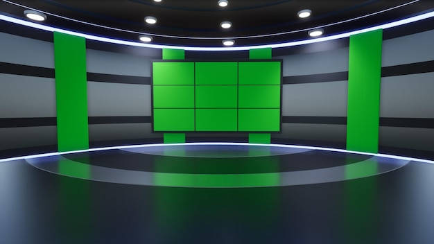 News Studio Hintergrund für TV-Sendungen TV auf Wall3D Virtual News Studio Hintergrund 3D-Illustration