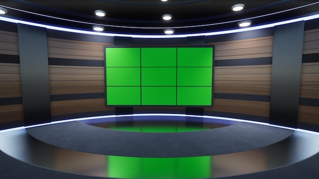 News Studio Hintergrund für TV-Sendungen TV auf Wall3D Virtual News Studio Hintergrund 3D-Illustration