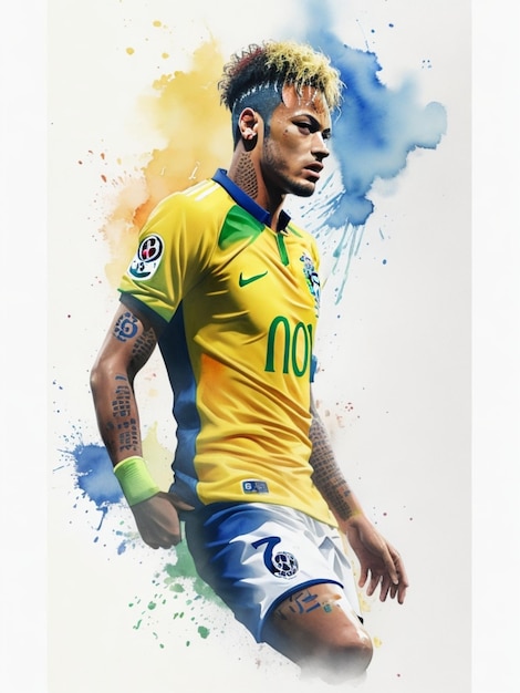 Neymar Junior-Aquarell