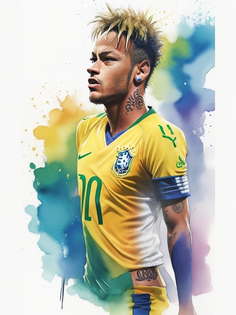 Neymar Junior-Aquarell