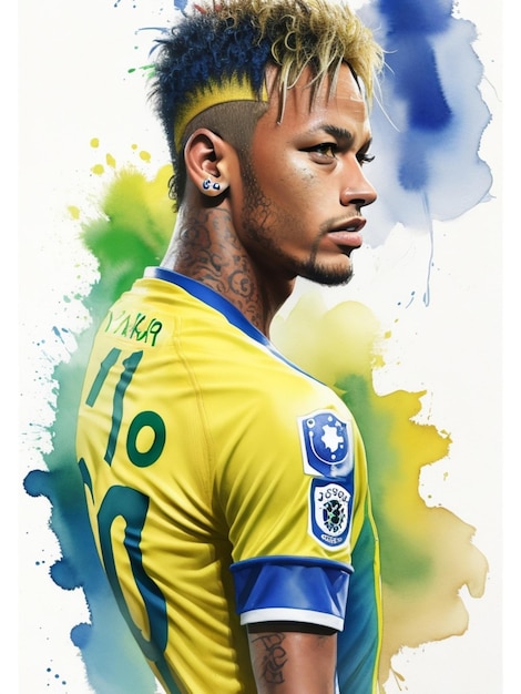 Neymar Junior-Aquarell