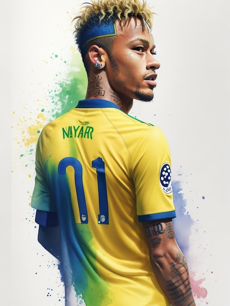 Neymar Junior-Aquarell