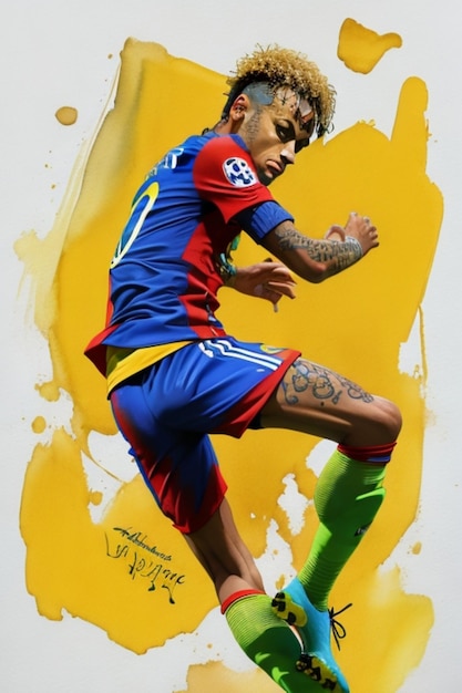 Neymar Junior-Aquarell