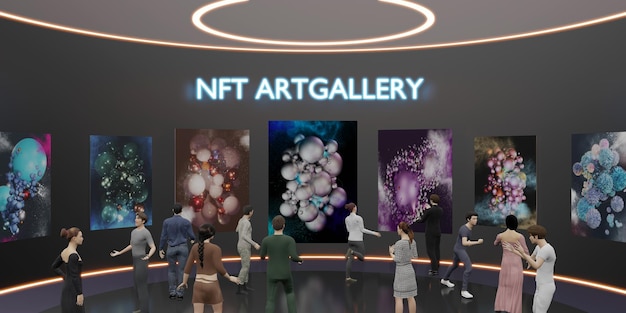 NFT Art Gallery auf Metaverse Avatar Legs NFTProjects 3D-Illustrationen