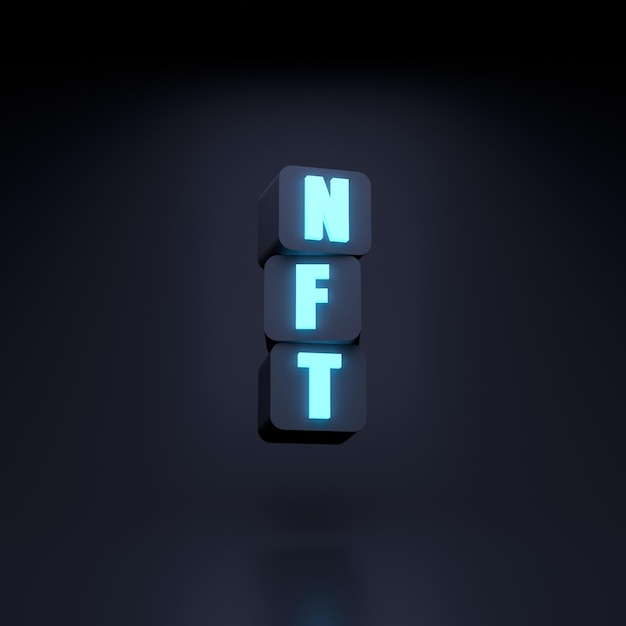 NFT-Neon-Symbol 3D-Darstellung