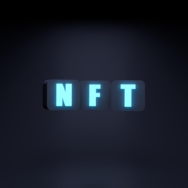 NFT-Neon-Symbol 3D-Darstellung