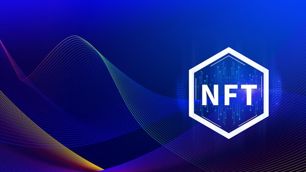 NFT nicht fungibler Token für Krypto-Kunst Blockchain-Technologie-Konzept Investitionen oder Handel mit NFT in Kryptowährung digitale Vermögenswerte Kunstwerk und digitales Hauptbuch