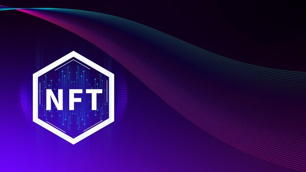 NFT nicht fungibler Token für Krypto-Kunst Blockchain-Technologie-Konzept Investitionen oder Handel mit NFT in Kryptowährung digitale Vermögenswerte Kunstwerk und digitales Hauptbuch