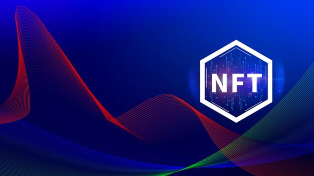 NFT nicht fungibler Token für Krypto-Kunst Blockchain-Technologie-Konzept Investitionen oder Handel mit NFT in Kryptowährung digitale Vermögenswerte Kunstwerk und digitales Hauptbuch