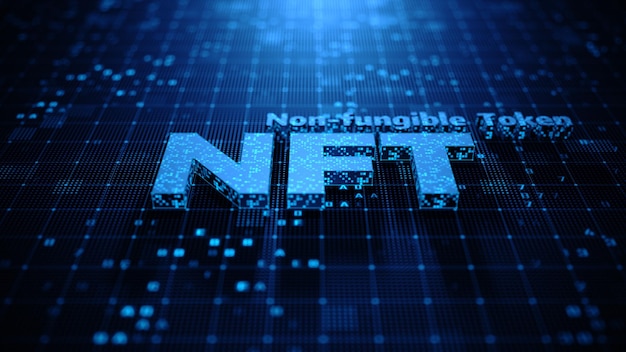 NFT NonFungible Token Cryptocurrency Digital Crypto Art Blockchain-Technologiekonzept