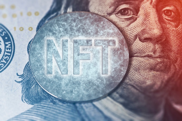 Nft on on us dólar closeup ascensão da tecnologia NFT lançando nova tecnologia NFT monetizando arte com ...