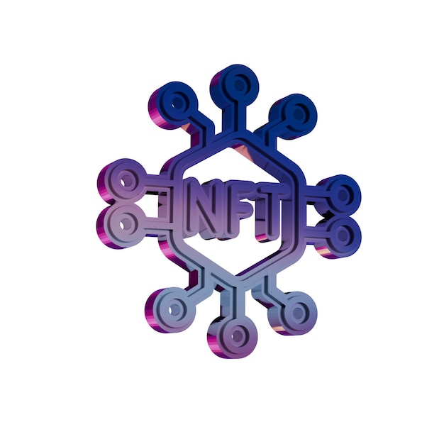 NFT-Sicherheitsschild-Symbol im Neon-Gradient-Stil