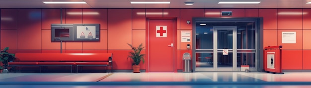 Ángulo dinâmico de uma entrada de sala de emergência urgência em cada pixel