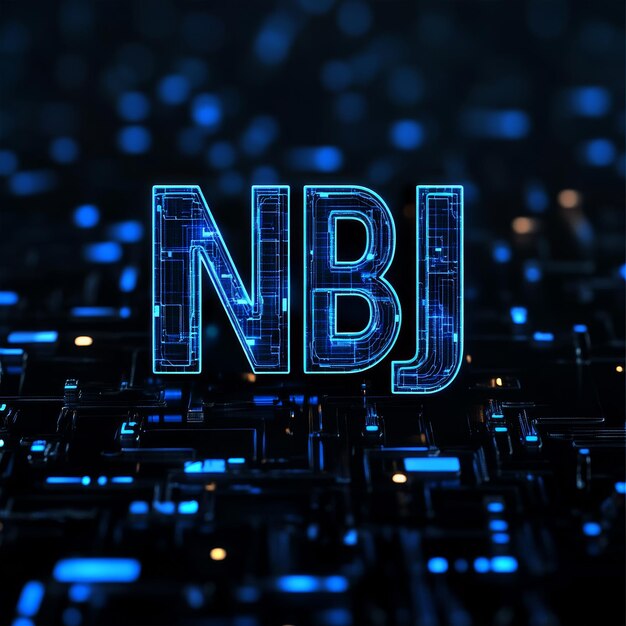 Nib-Zeichen auf einem dunklen Hintergrund 3D-Rendering-Neon-Zeichen
